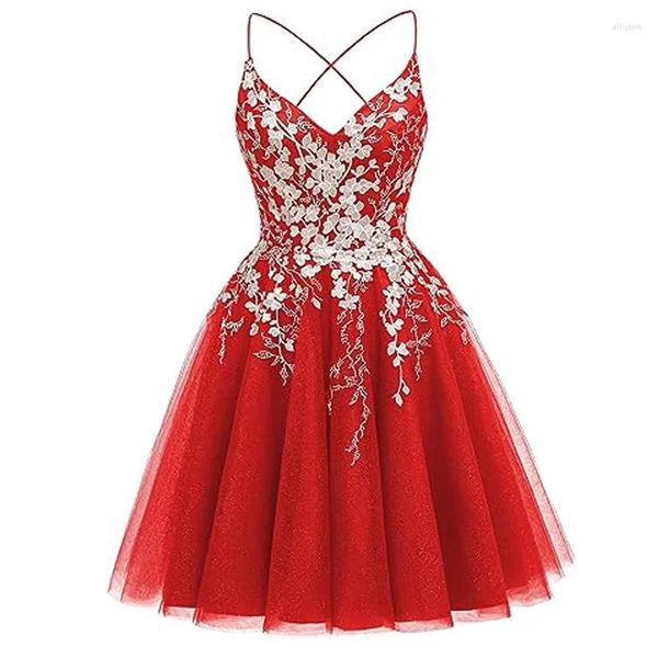 Abiti da festa Eleganti sopra Appliques Gonna Appliques Tulle Homecoming Prom Gowns Vestido de Noche