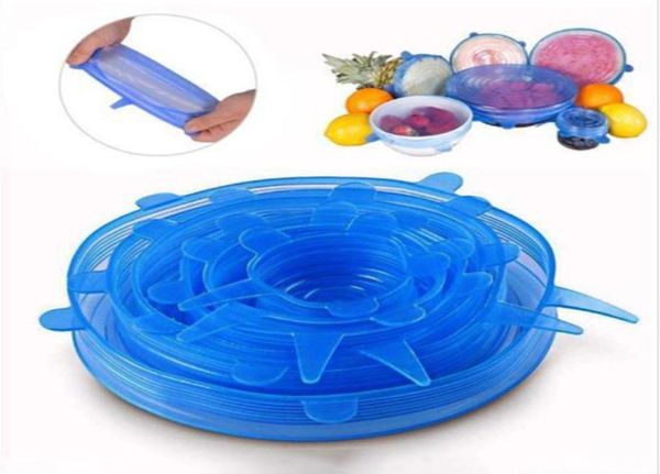 Tampas de silicone tampas de sucção tampas 6pcsset ferramentas de alimentos de manutenção fresca de manutenção da tampa da tampa da tampa da cozinha Acessórios para ferramentas de cozinha di2133346