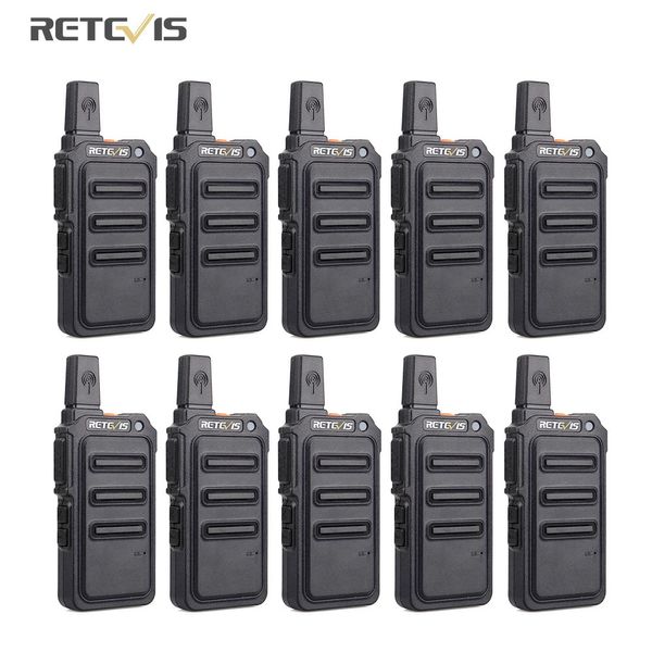 Mini pmr walkie talkie recevis rt619 10 pezzi portatile twoway radio walkietalkies equipaggiamento di comunicazione el ristorante PTT 240430