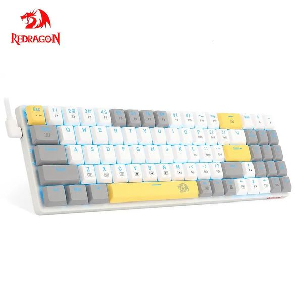 Redragon K608 Mini Slim Ultrathin USB Wired Gaming Teclado Red Blue Switch 78 Keys Gamer para Compute PC Laptop 240419