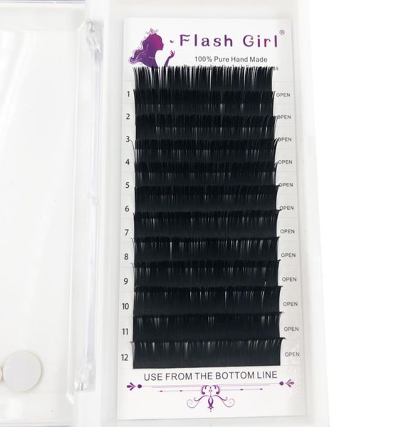 Ganzes Flash Girl Classic Eyelash Extension Probe 020 13mm Wimpern Individuelle Nerz Wimpern Erweiterung Private Label6201578