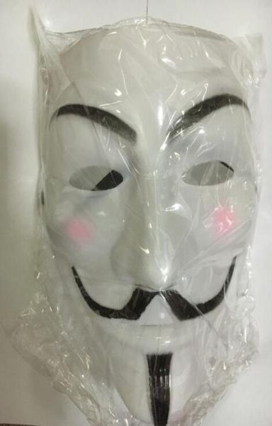 200 pezzi Vendetta Mask contro Masches Fawkes v Vendetta Team Pink Blood Scar Masquerade Movie Adult Guy Guy Halloween Cosplay Party Face Carniv8959746