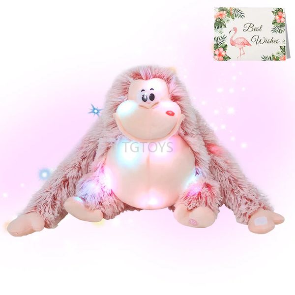 Tgtoys Monkey Backed Animal com luz noturna de macaco recheado brinquedo para crianças bebês crianças 14 240419
