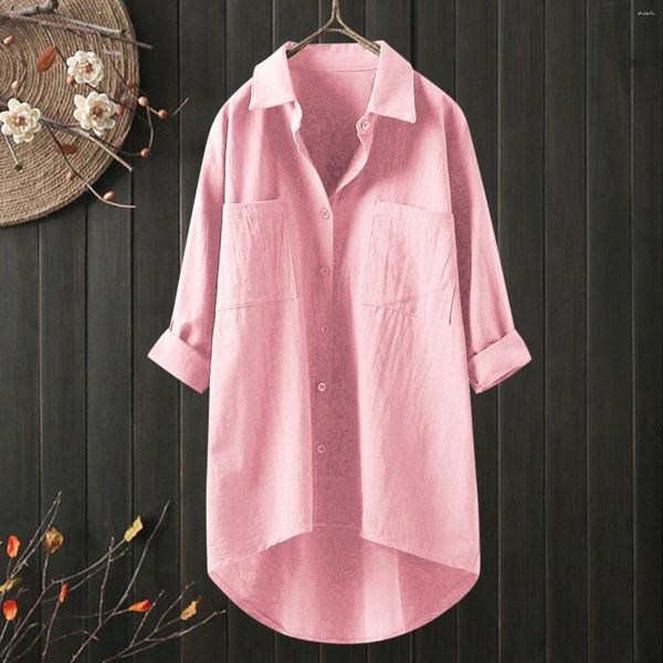 Camicette da donna camicia di grandi dimensioni 2024 primavera estate versatile a maniche lunghe versatile camicetta sciolta casual sciolta