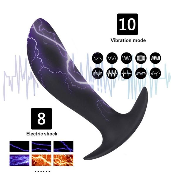 Vibratando Butt Plug Plug Shock Electric Dildo Plug Anal Plug Wireless Vibrador Remoto Male Male Toy Sex