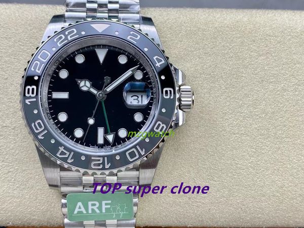 ARF Factory Watch Cal.3285 Diâmetro do movimento 40mm 904L Aço cinza e preto Cerâmica Sapphire Crystal Gle Ice azul à prova d'água luminosa