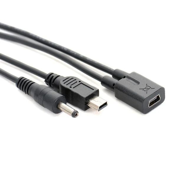 30см универсальный мини -USB 5PIN Женский до мужчин Splitter DC 3,5/1,35 мужской зарядный кабель USB для электронных навигационных навигационных
