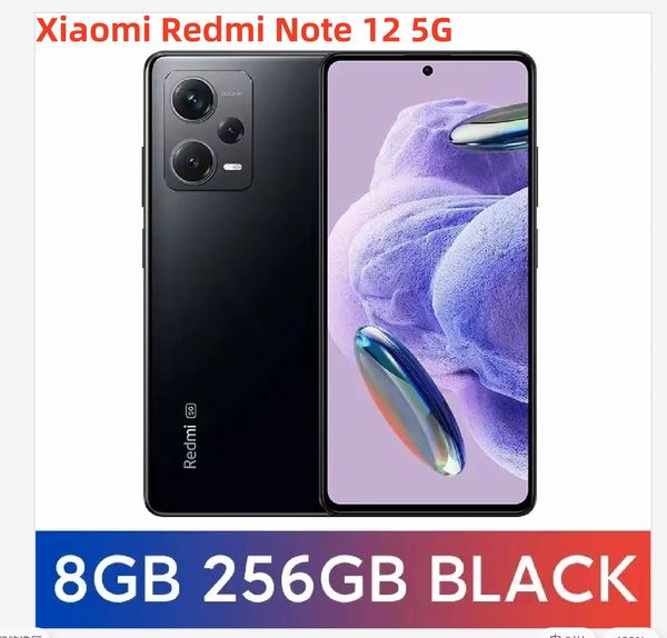 100% Originalgarantie Xiaomi Redmi Hinweis 12 5G Android Chinese Brand Phone Fast Ladeblech Bluetooth Big Battery Support Infrarot Fernbedienung 50 Millionen 8 GB+256 GB