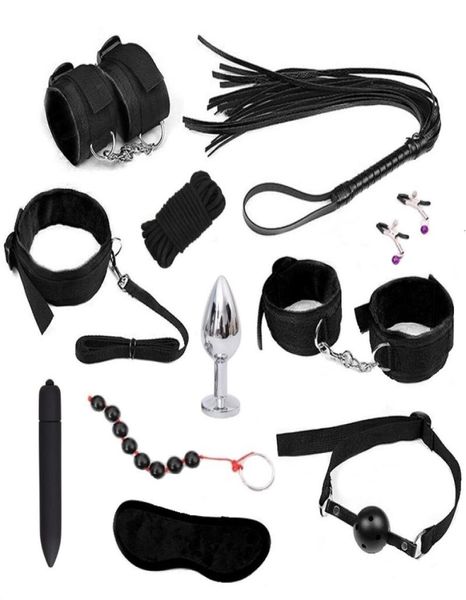 Giocattoli sessuali per coppie accessori esotici nylon bdsm bondage set sexy lingerie manuale s whip corpa anale vibratore prodotti sessuali y19125057308