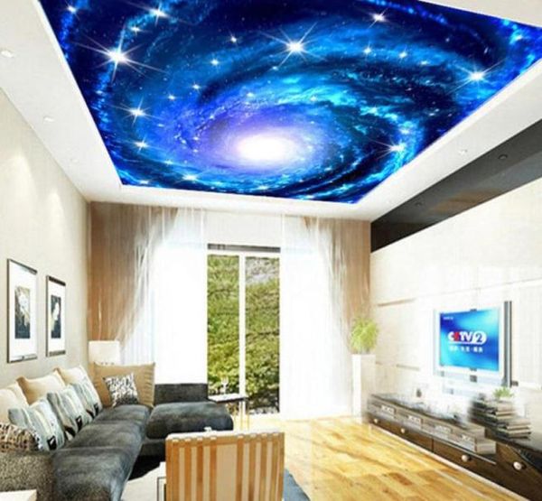 Пользовательские 3D PO обои Galaxy Star Потолок фреска на стенах рисовать гостиная спальня потолок роспись обои де Парде 3D9195313269003