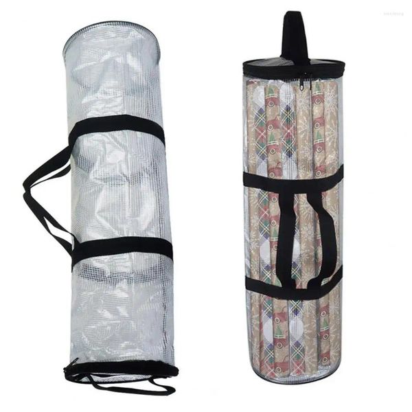 Aufbewahrungsbeutel wasserdichtes Bag PVC Weihnachtspapier mit Griff Reißverschluss Verschluss transparentes Weihnachtsfest für Easy