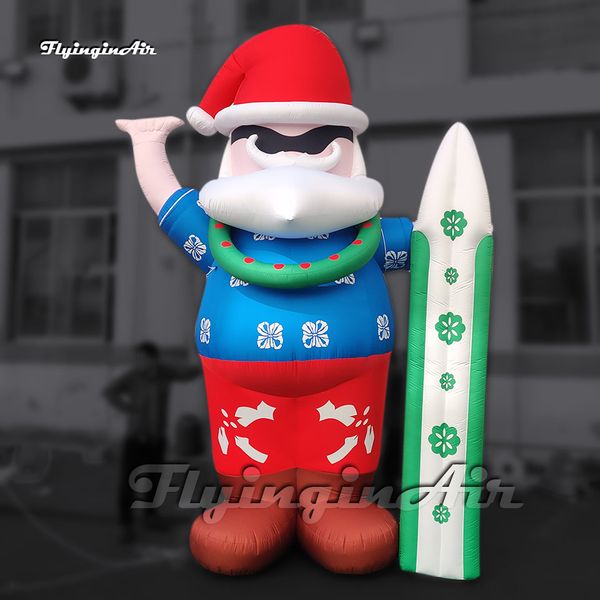 Großhandel wundervolle Riesenwerbung aufblasbare Weihnachtsmodell -Weihnachts -Figuren Ballon mit einem Snowboard für Weihnachten Outdoor Dekoration
