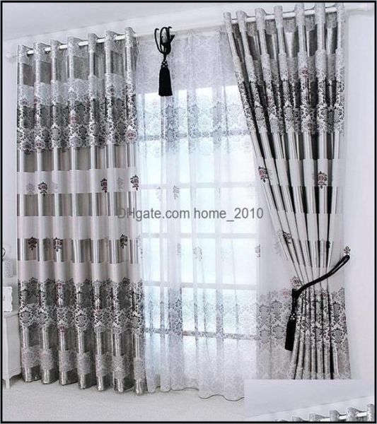 Fensterbehandlungen Textilien 1PC Vorhänge Fenster Drapes European Modern Elegant Noble Druckschattenvorhang für Wohnzimmer Bedroo6873086