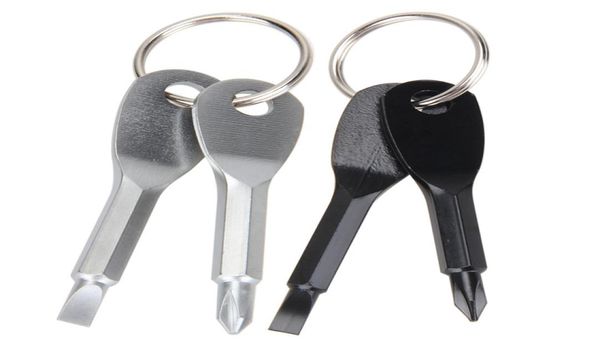 Schraubendreher Schlüsselbund im Freien im Außenpocke Mini -Schraubendreher -Schlüssel Ring mit geschlitzten Handschlüsselanhängen WQ483WLL8747101