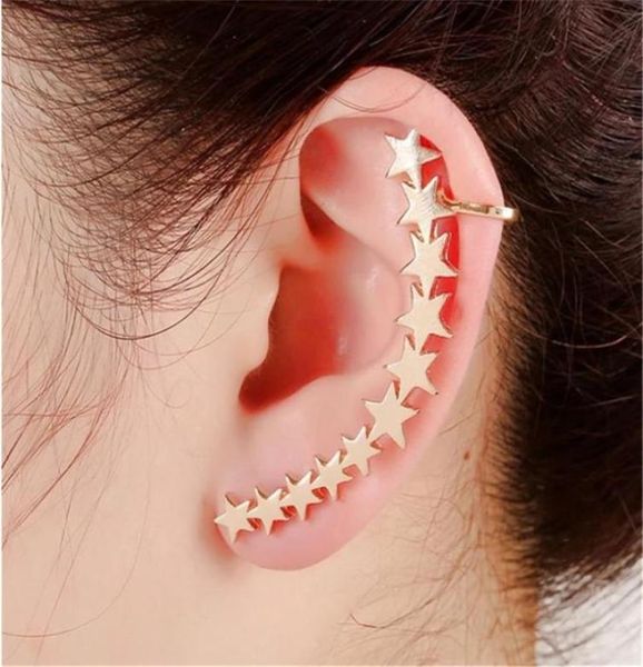 1 PC New Design Star Stud Brincos Ear Brincos longos Clipe de orelha Crawler Jóias Acessórias de jóias Presentes para mulheres Girls9975529