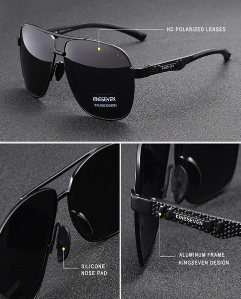 Kingseven 2021 Brand Men Aluminium Sunglasses polarizado UV400 espelho machos de sol dos óculos para homens Oculos de Sol1653345