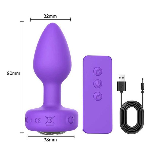 Andere Gesundheits Schönheitsgegenstände Fernbedienung Vibration Silikon Analknopf Massage Vibrator für weibliche und männliche Masturbation Erwachsener Spiel Q240430