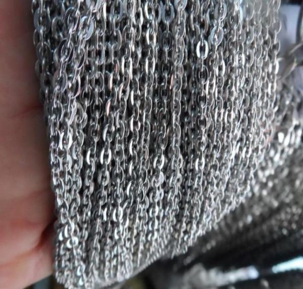 2 мм23 мм3 мм больше размера лоты 5 метров 23 мм в объемных украшениях Обнаружение овальной связи цепи из нержавеющей стали Серебро хорошее качество 9762843