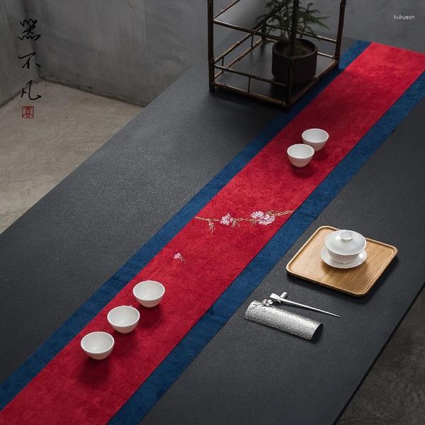 Guardanapos de chá, impermeável tapinha zen zen runner chinês estilo chinês derramar pano tira de toalha de toalha de comprimido personalização