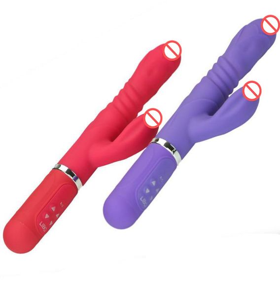 36 mais 6 modos Silicone Rabbit Vibrator 360 graus girando e empurrando G Dildo vibrador Toys sexuais adultos para mulheres7669868