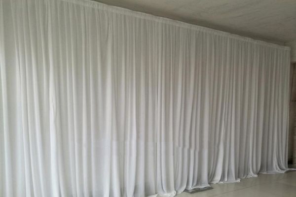 Cortinas de pano de pano de tecido branco de 48m Curtins Cretins Cerimônia de casamento Party Stage