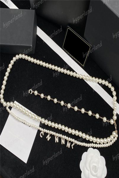 Ladies Pearl Cains Belts Designer Acessórios da cintura da marca de luxo Women Women Belt Gold Links Ceintures Pearls Pingents Chain 5549051