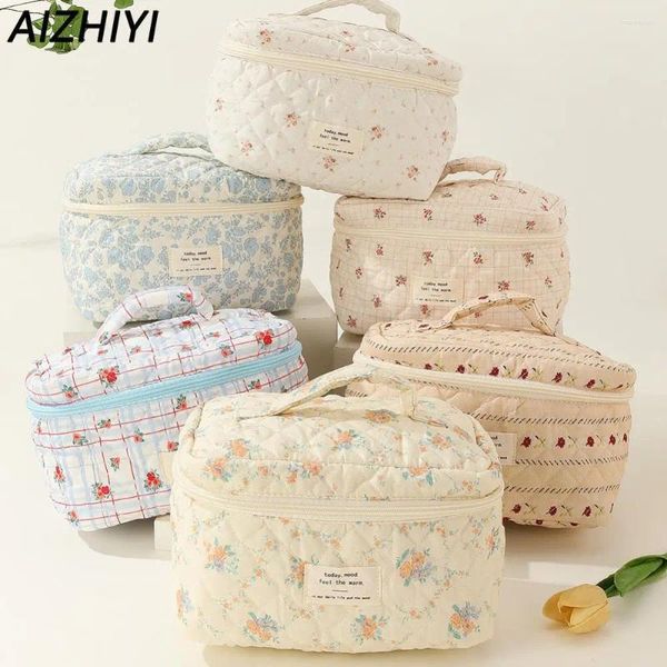 Bolsas de cosméticos 3 PCs Cotton Cotted Makeup Bag Set