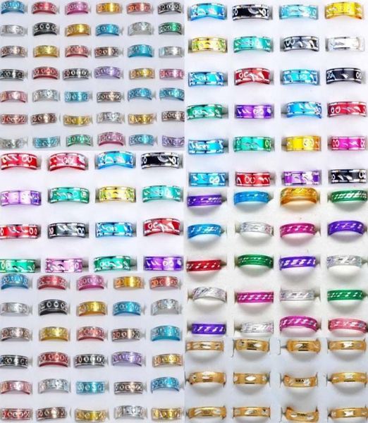 1000pcs 10style jóias mistura de moda alumínio anéis de alumínio com telas Banda multicolor anéis de dedo jóias de jóias1715889