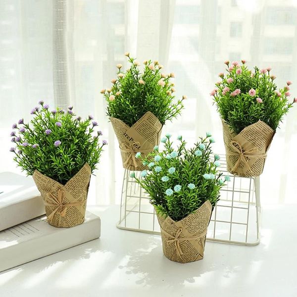 Dekoratif çiçekler simüle çiçek topu yeşil bitki bonsai plastik yapay kapalı masa centerpieces taklitler bitkiler ofis dekor