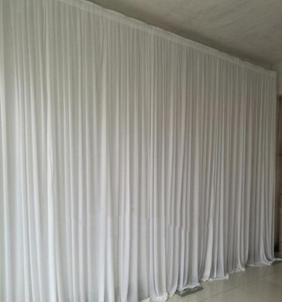 Cortinas de pano de fundo branco de 48m Puro Cenas de cenas Curtins Cerimônia de casamento Fundo de palco de festa para decoração de casamento7623522