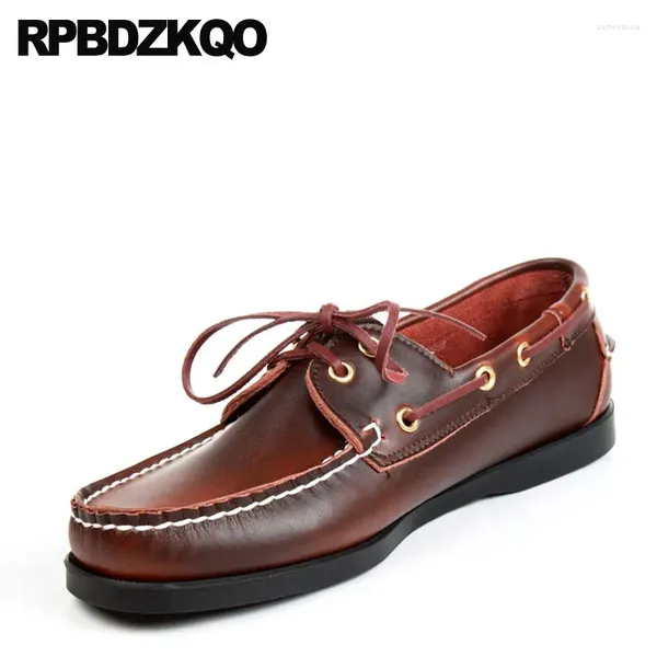 Scarpe casual di grandi dimensioni 45 46 12 marchio italiano slittamento personalizzato su cuoio da uomo in pelle che guidano impermeabile primavera in stile europeo europeo europeo