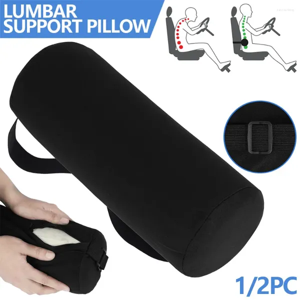 Cuscino di supporto lombare rotolo in memory foam rotonda cervicale con copertura lavabile rimovibile inferiore ergonomico