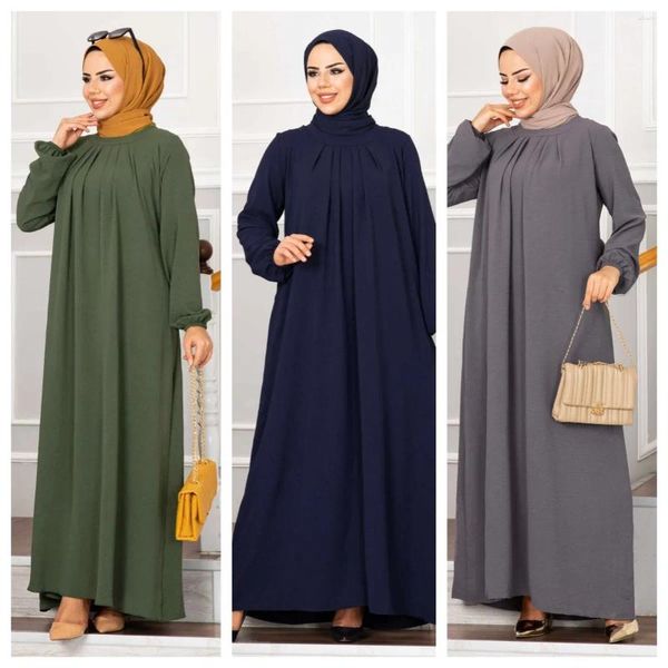 Ethnische Kleidung wepbel y2k gerannte muslimische Kleidung türkischer Robe Kaftan Islamischer Ballkleid Abend Frauen Abaya Lady Long Sleeve