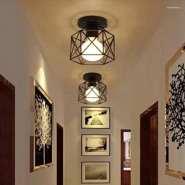 Luzes de teto vintage para sala de estar lâmpada de lâmpada de lâmpada de decoração interna lâmpadas de restaurante varanda luminária de varanda