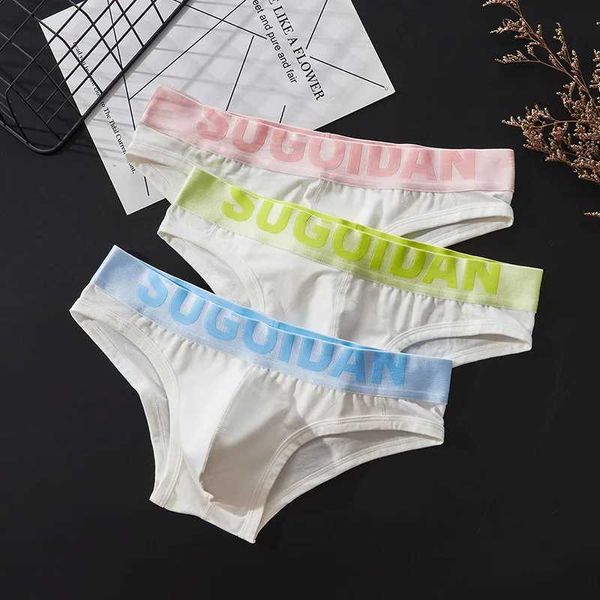 MUITAS PONTAS Entrega gratuita de roupas íntimas de triangular masculino Pão de algodão puro sexy Sexy Tight Sports Low Sports Young White Pessoas Minimalista Personalidade Q240430