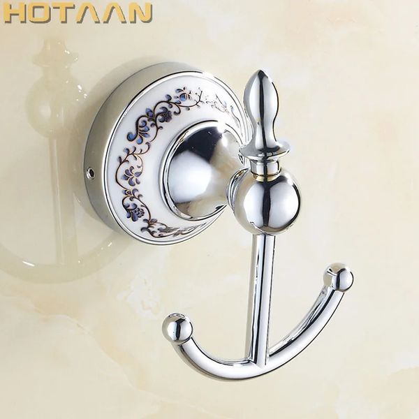 Ganci ceramici Accabici cromati in acciaio inossidabile in acciaio inossidabile gancio per gancio da parete abbagliamento per il bagno di abbonamenti per accessorio per abbigliamento da bagno hyt-11802-c 240419