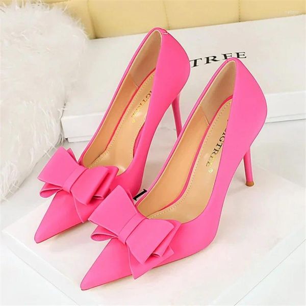 Scarpe eleganti donne da 10 cm con tacchi alti pompe viola lady fashion peach classico classico buttefly know wow nightclub party wedding materno