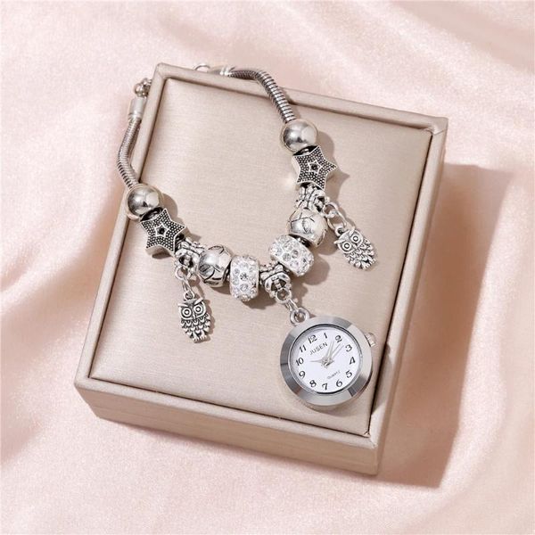 Armbanduhren Mode -Strass -Perlen -Armband -Adler -Pendellon -Frauen Uhr