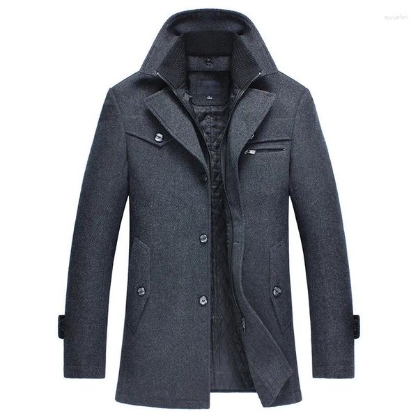 Jaquetas masculinas casaco de lã de inverno