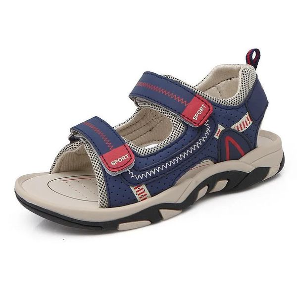 Brand de sapatos para crianças de verão fechado de pé de meninos sandálias ortopédicas esporte pu bebê de couro para meninos sapatos 240422
