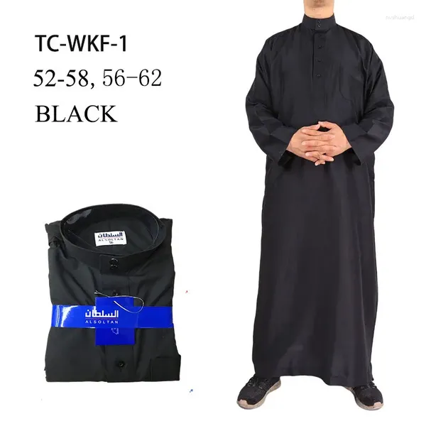 Abbigliamento etnico Islam Galabia uomini arabi Black thobe musulmano djellaba uomo qamis marocchino caftan abito musrimah camicie lunghe abaya