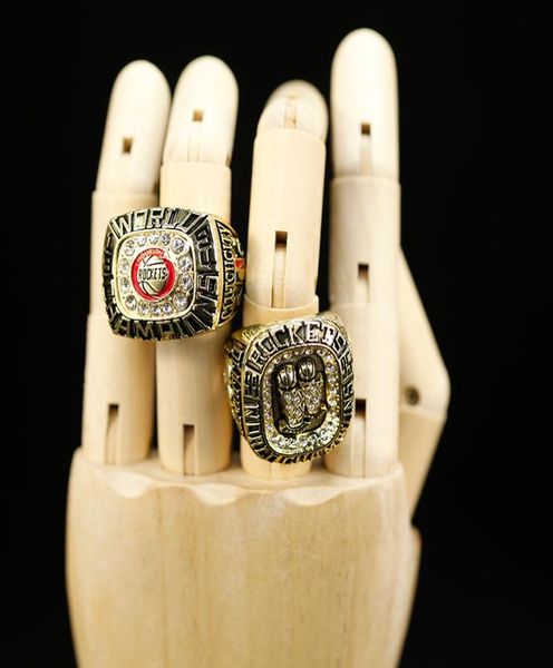 Inteiros 1994 1995 Hou Rocket Championship Ring 2 Rings Defina o tamanho 8146696199