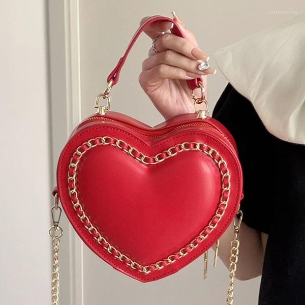 Sacchetti da sera a forma di cuore a forma di sede da donna in pelle lussuosa in pelle da donna in pelle camere a traversa dolce amore femmina clutch clutch borse