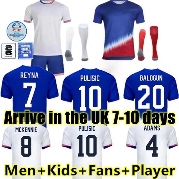 2024 Pulisic USAS Soccer Jerseys Reyna Aaronson Weah Acosta McKenni