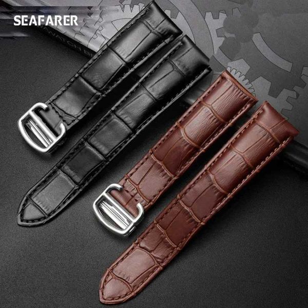Sehen Sie Bänder an, die für Omega Speed Seamaster Gurt Herren -Einsatzschnalle schwarz braun 18 mm 20 mm 22 mm Leder Q240430 geeignet sind