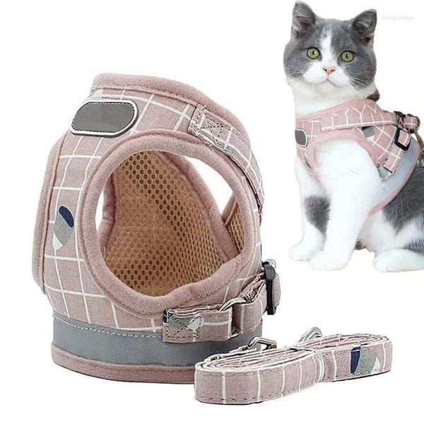 Colletti per cani imbracatura regolabile per gatti morbidi e comodi in tessuto a maglie cani di addestramento gatti prodotti per passeggiare viaggiando