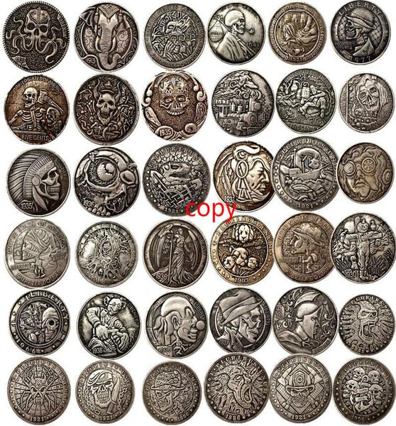 Cênicas antigas de níquel Hobo Níquel Presentes antigos de esqueleto Fantasia Coleções de viagens medievais vintage metal coin8973716