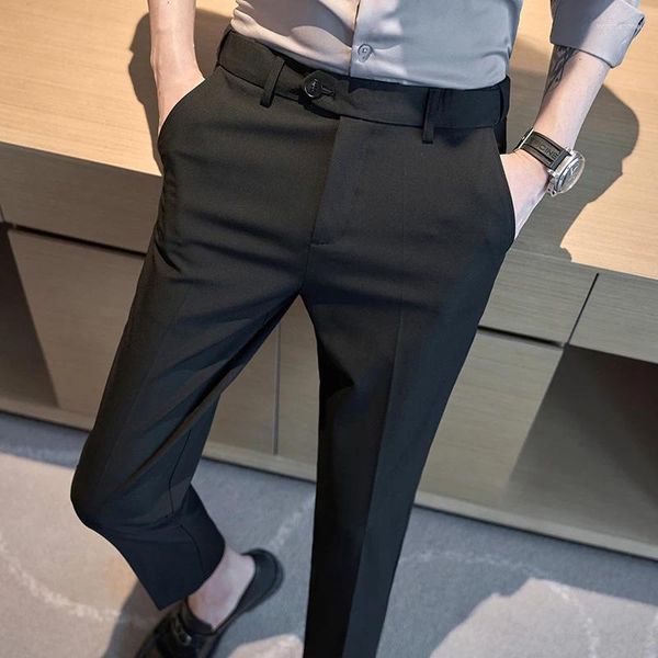 Ternos masculinos elegantes calças casuais calças coreanas Moda coreana Slim fit
