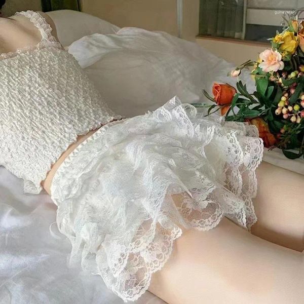 Frauen Höschen 2024 Blumenspitze Lolita Sicherheitshose Frauen Sommershorts Petticoat -Unterhose Mädchen Mode Prinzessin locker