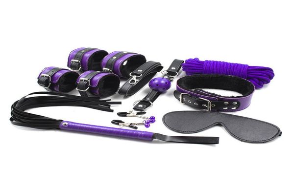 Kit di bondage sesso snazzy 8 pezzi set giochi per adulti giocattoli per capezzolo peluche polsini a mano peluche.